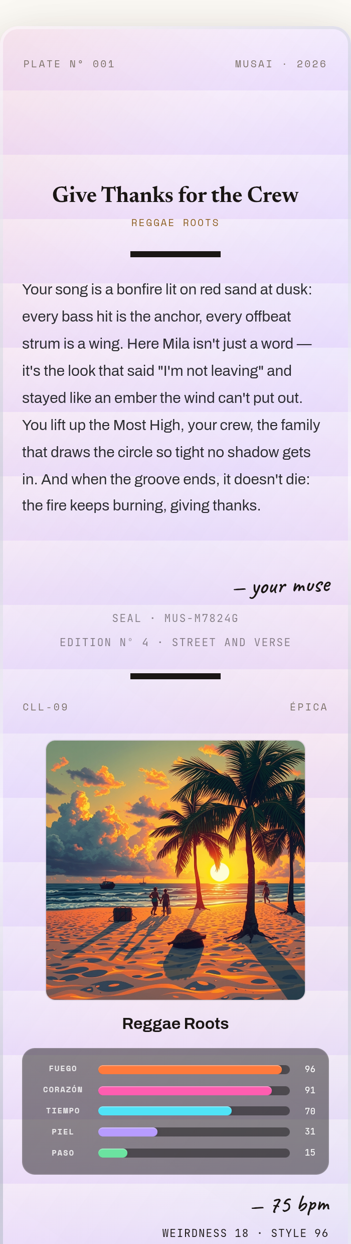 Give Thanks for the Crew — Roots Reggae