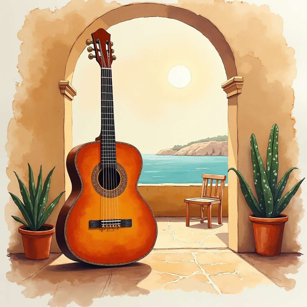 Lámina del estilo musical Flamenco Árabe Fusión, familia Mundos lejanos