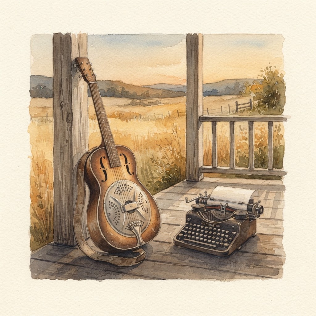 Lámina del estilo musical Americana, familia Polvo y carretera